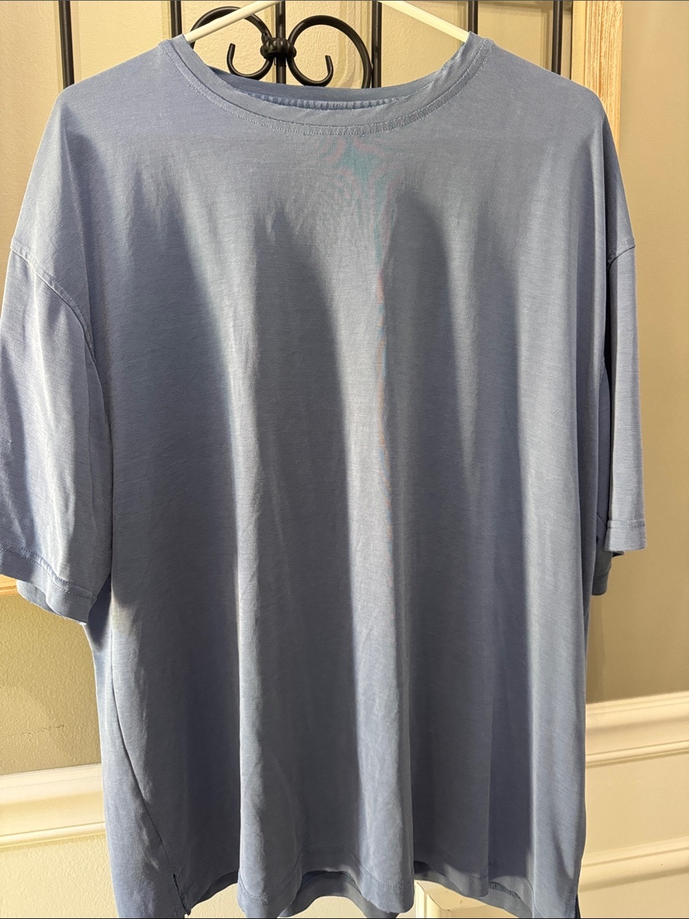 Men's Relaxed Crew Neck T-Shirt in Light Blue L vintage